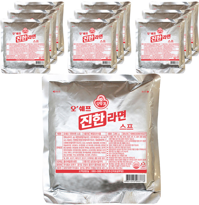 오뚜기 오쉐프 진한라면 스프, 285g, 10개