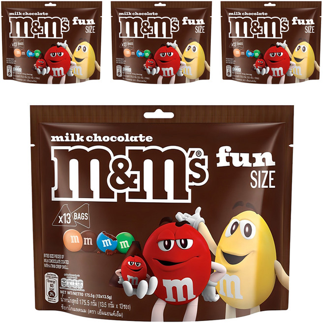 엠앤엠즈 밀크 초콜릿 펀사이즈, 175.5g, 4개