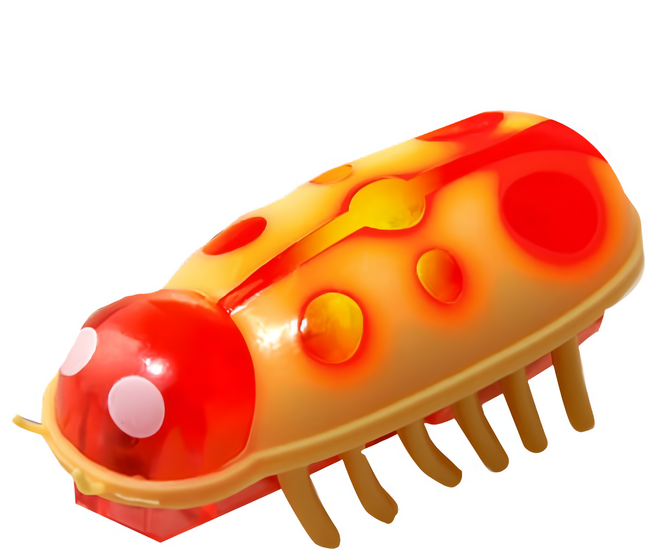 Truly House 寵物自動轉向發光電動玩具蟲 貓玩具/狗玩具/耐咬玩具, 1個, 單一商品, 黃紅瓢蟲