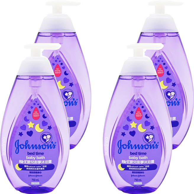 Johnson's 嬌生 嬰兒甜夢沐浴露 茉莉與百合溫和香氛, 750ml, 4瓶