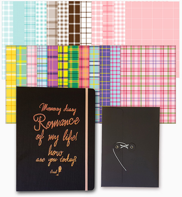 아이씨엘디자인 A5 메모리 양장 6공 다이어리, 블랙, 1개