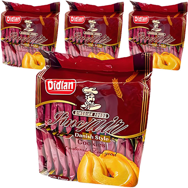 디디안 데니쉬 스타일 쿠키 밀크향, 476g, 4개