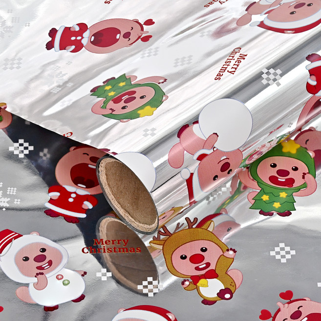 뽀로로 잔망루피 크리스마스 포장지, 스노우, 3개