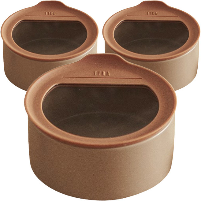 네오플램 피카 원 도자 용기 오븐 원형 600ml, 3개, 로즈핑크