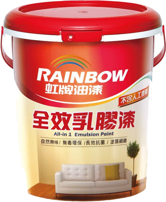 RAINBOW 虹牌油漆 458 全效乳膠漆 平光 1加侖, 曖昧粉紅, 1桶