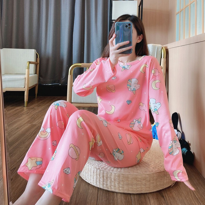 Elsso 女士柔軟長袖睡衣上下套裝