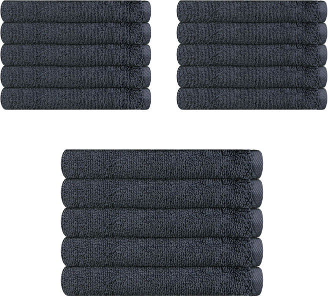 송월타월 심플컬러무지 세면타월 130g 30수 면사, 회색, 15개