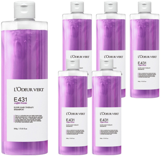 로더베르 엘릭서 헤어 테라피 샴푸 잉글리시 프리지아, 500g, 6개