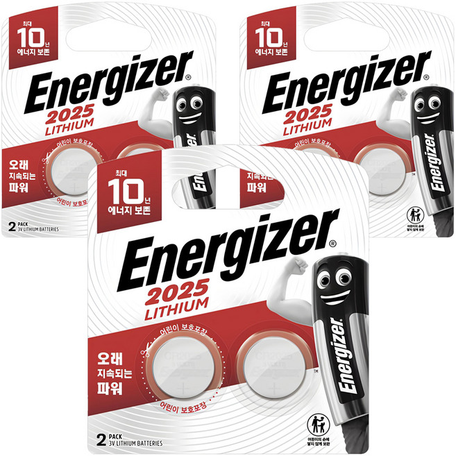 에너자이저 리튬 코인 건전지 CR2025, 2개입, 3개