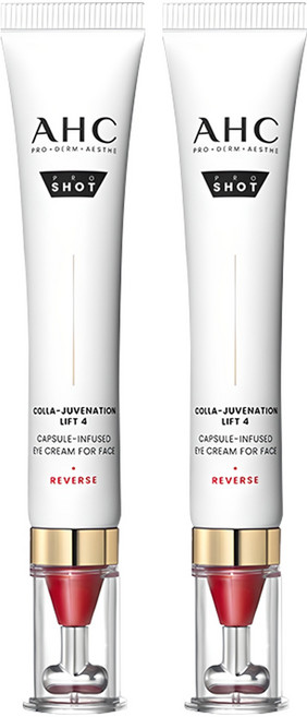 AHC 프로샷 콜라 쥬비네이션 리프트 4 캡슐 인 퓨즈드 아이크림 포 페이스, 30ml, 2개