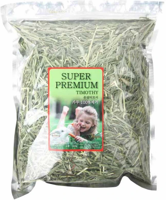 슈퍼 프리미엄 손질 티모시 건초 초식동물 사료, 500g, 1개 - 쿠팡