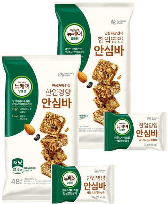 뉴케어 정품 당플랜 한입영양 안심바, 480g, 2개