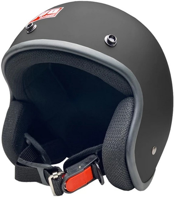 evo helmets 艾莉莎復古騎士安全帽 附冰絲面罩, 消光黑