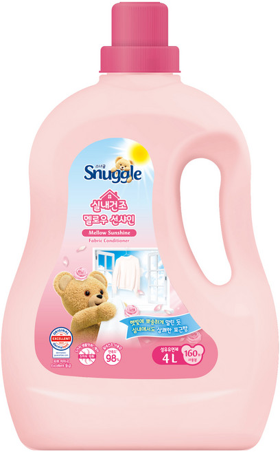 스너글 실내건조 섬유유연제 멜로우 선샤인 본품, 4L, 1개