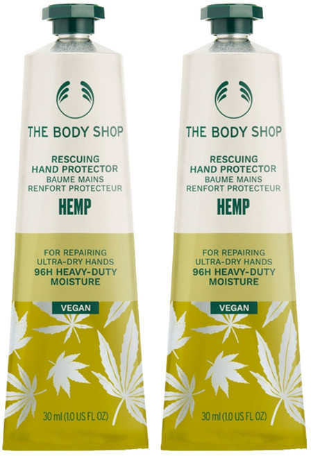 더바디샵 레스큐잉 핸드 프로텍터 햄프 핸드크림, 30ml, 2개