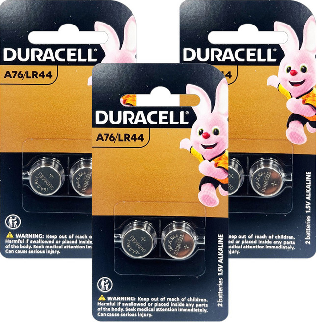 DURACELL 金頂 台灣公司貨 LR44鹼性電池, 2入, 3組