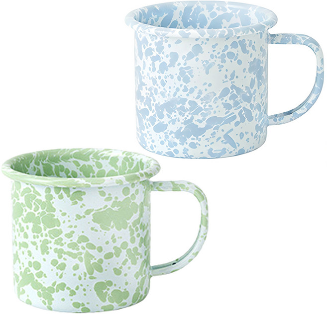 크로우캐년홈 D11 마블 머그컵 340ml 2p, 민트, 베이비블루마블, 1세트