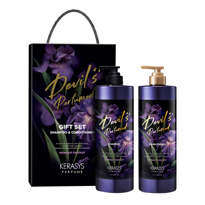 KERASYS 可瑞絲 Devil's Perfumed 洗潤髮組 午夜迷幻 洗髮乳1L + 潤髮乳1L, 1組