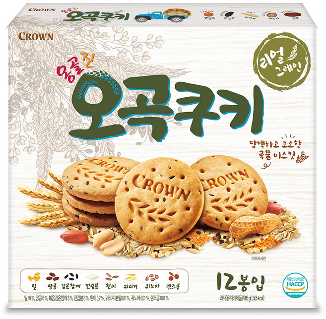 크라운 옹골진 오곡쿠키, 288g, 1개