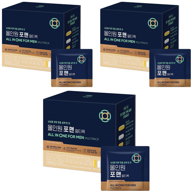 대상웰라이프 정품 올인원 포 맨 멀티팩 멀티비타민 28회분, 112.14g, 3세트
