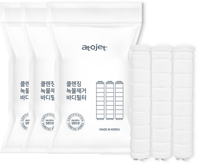 아토젯 클렌징 녹물제거 바디 리필 필터 3개입, 3개