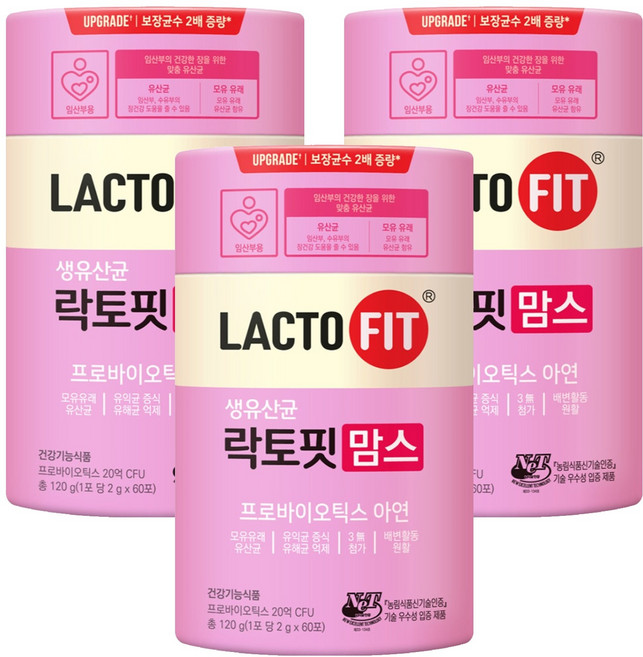 락토핏 맘스 생유산균, 120g, 3개
