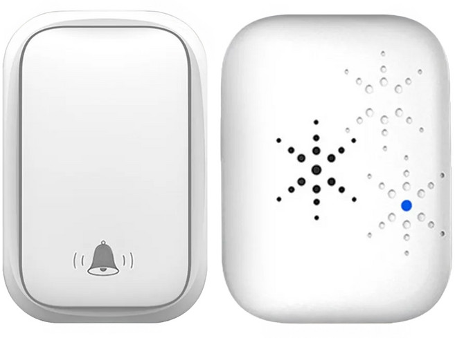 FJ 自發電無線門鈴 1對2 AF-1 Set 免電池 150米接收距離 38首鈴聲, 1入