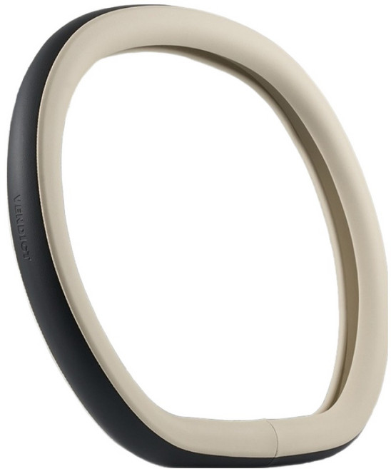 벤딕트 차량용 투톤 핸들 커버 타공 더블 D컷 순정형, 코튼베이지+ 블랙