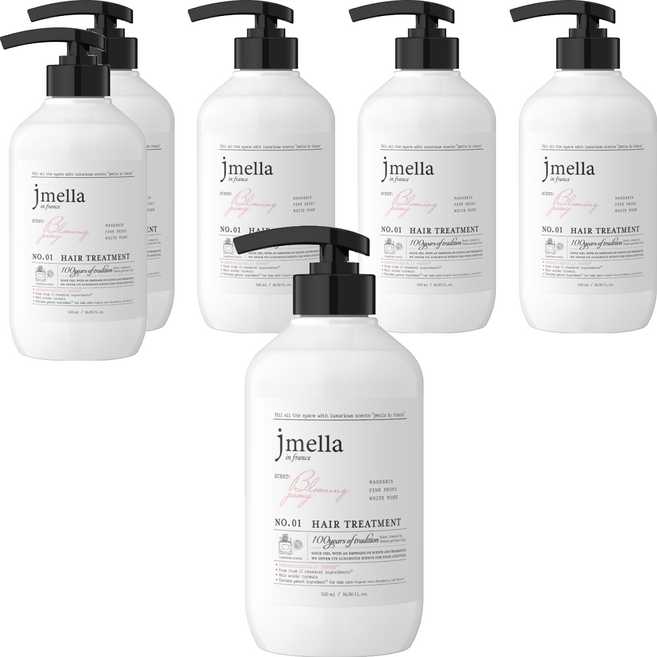 제이멜라 인 프랑스 블루밍 피오니 헤어 트리트먼트 러블리 플로럴향, 6개, 500ml