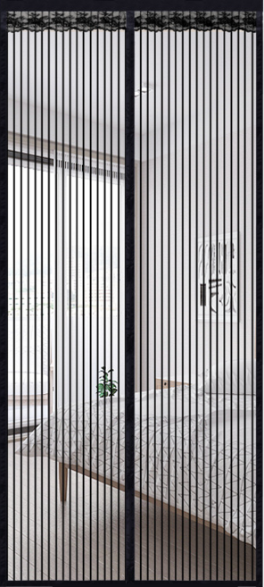 MEO 창문 방문 모기장 자석 현관문 방충망 블랙, 1개