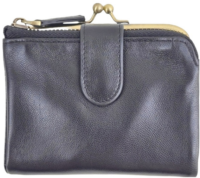 真皮羊皮 14卡位 女士翻頁式 皮夾 錢包 口金包 短夾 女夾 LH962