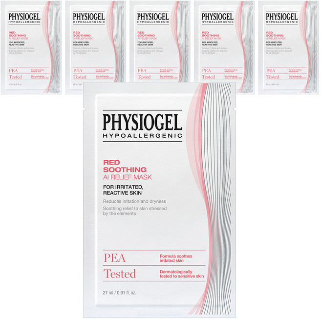 피지오겔 레드 수딩 에이아이 릴리프 마스크, 1개입, 6개