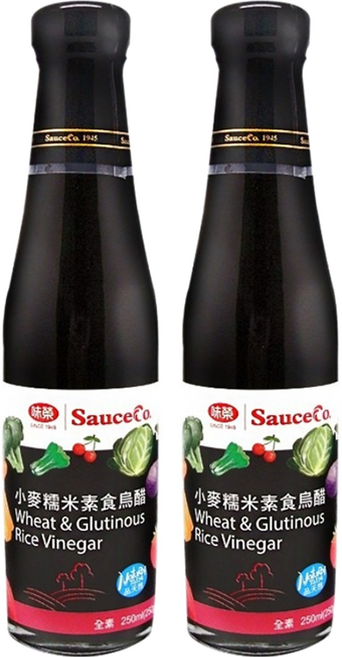 味榮 小麥糯米素食烏醋 天然生長無污染小麥與糯米 傳統古法陶缸一年100%純釀造 日式傳統風味, 250ml, 2瓶