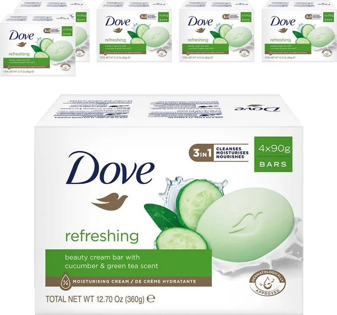 Dove 多芬 清爽水嫩潔膚皂 4入, 360g, 6盒