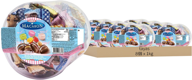 tayas 塔雅思馬卡龍造型可可製品 綜合味, 1kg, 8個