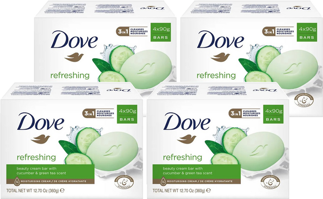 Dove 多芬 清爽水嫩潔膚皂 4入, 360g, 4盒