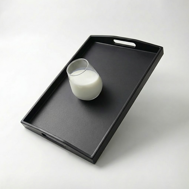 리빙메이트 논슬립 베이커리 쟁반, 블랙, 1개