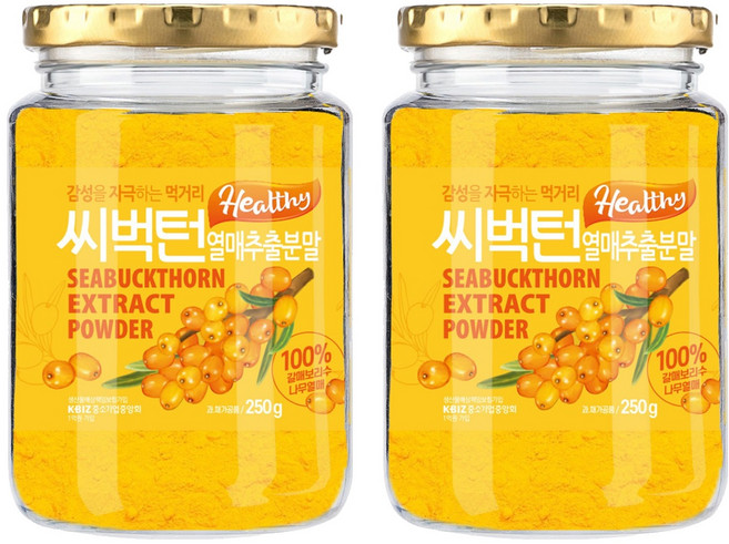 감성먹거리 비타민나무 씨벅턴 열매추출분말, 2개, 250g