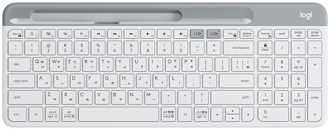 로지텍 슬림 멀티 무선 일반형 키보드, 퓨어 화이트, K580