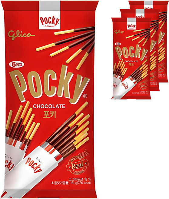 포키 초콜릿 6p, 151g, 4개