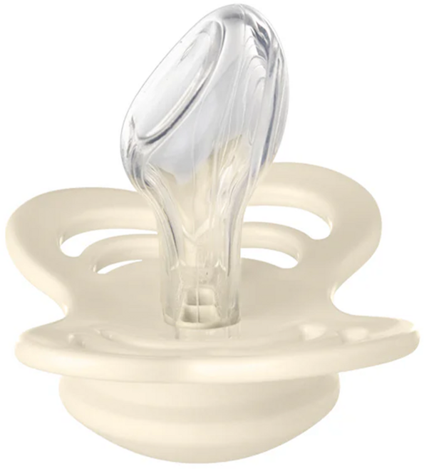 BIBS Couture拇指型矽膠奶嘴 - 解剖學形狀 象牙白, 0~6個月, 1個