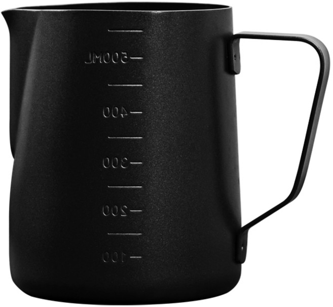 칼딘 눈금형 베이직 테프론 스팀피쳐 600ml, 1개, 블랙