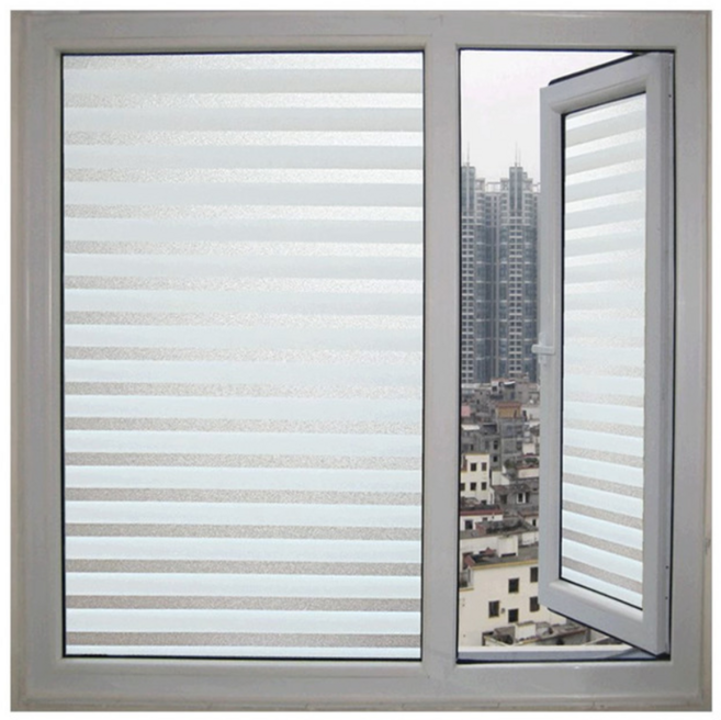 德利生活 抗UV玻璃貼 90x300CM 防曬隔熱, 百葉窗 白色 + 透明色, 1個