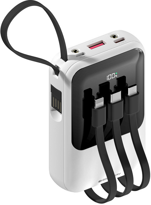 구스페리 PD 22.5W 고속충전 일체형 미니 보조배터리 10000mAh, 화이트, GG1260100