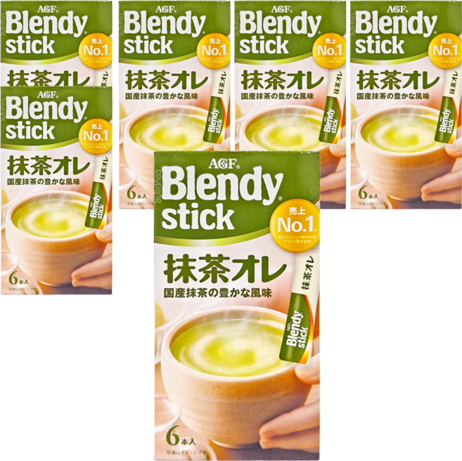 AGF Blendy 抹茶歐雷 國產抹茶的豐富風味, 9.7g, 6條, 6盒