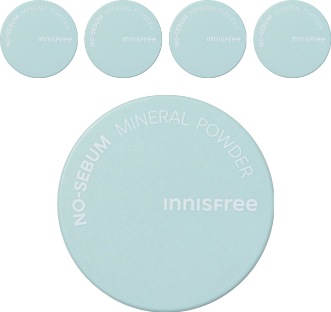 INNISFREE 台灣公司貨 無油無慮礦物控油蜜粉 5g, 單色, 5個