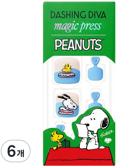 데싱디바 매직프레스 페디 썸머 스누피, 블루, 6개