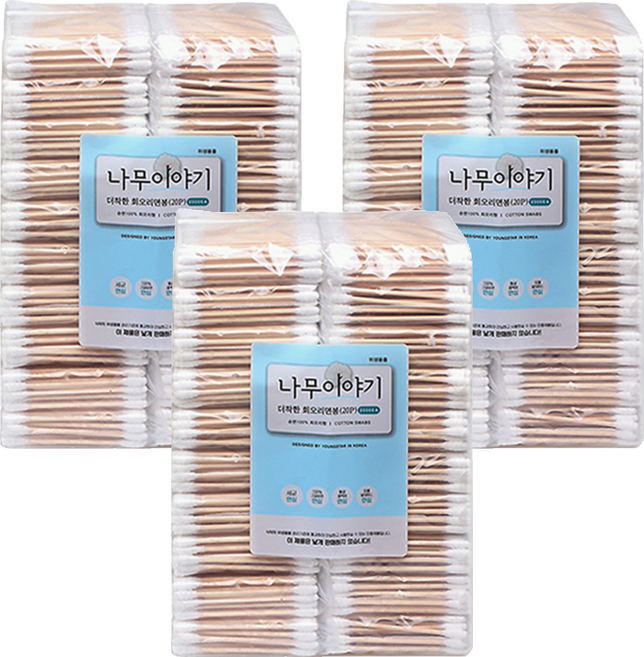 나무이야기 회오리형 더착한 면봉, 100개입, 60개