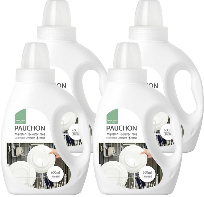 뽀숑하우스 식기세척기 세제 액상형, 650ml, 4개