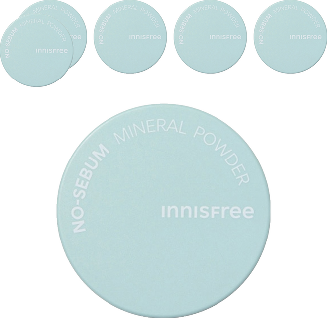INNISFREE 台灣公司貨 無油無慮礦物控油蜜粉 5g, 單色, 6個